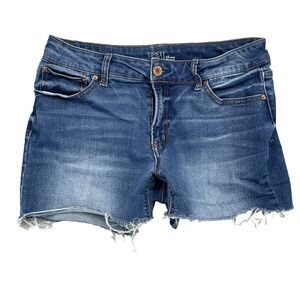 Time and Tru Jean‎ Shorts Women's 32* Raw Hem Y2K Boho 90's Preppy Summer Rodeo